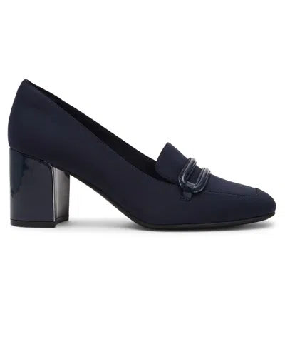 Anne Klein Women's Toni Stretch Block Heel Tailored Pumps