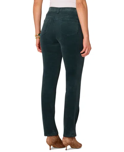 Democracy Petite "ab" Solution Corduroy Straight-leg Jeans In Green