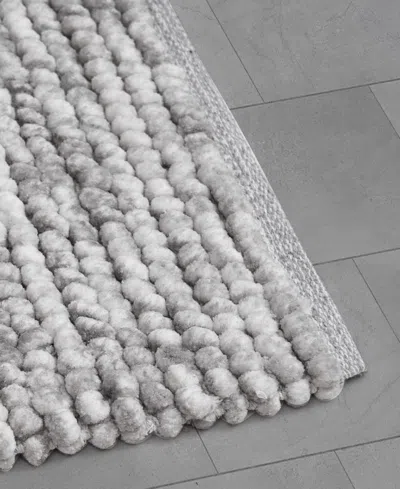French Connection Space Dye Chunky Chenille Bath Rug, 17" X 24" In Gray
