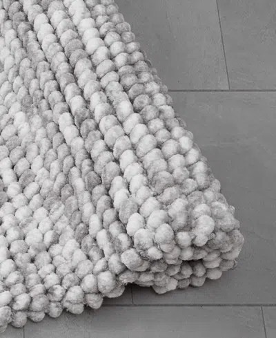French Connection Space Dye Chunky Chenille Bath Rug, 17" X 24" In Gray