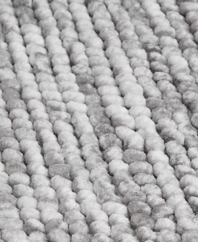 French Connection Space Dye Chunky Chenille Bath Rug, 17" X 24" In Gray