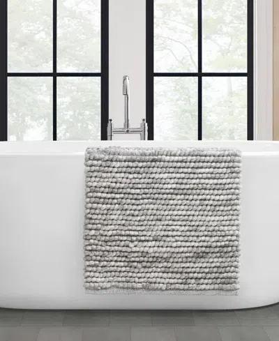 French Connection Space Dye Chunky Chenille Bath Rug, 17" X 24" In Gray