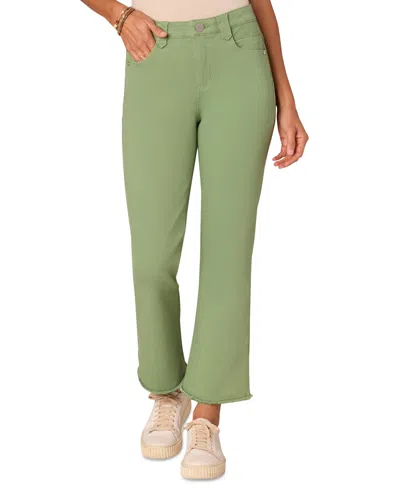 Democracy Ab Solution High Rise Colored Itty Bitty Flare Jean In Willow Green In Green
