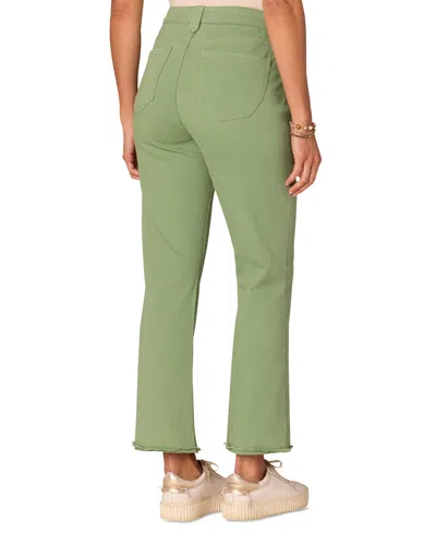Democracy Ab Solution High Rise Colored Itty Bitty Flare Jean In Willow Green In Green
