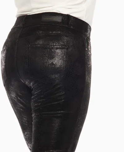 White Mark Plus Size Faux Suede Snake Print Pants In Black