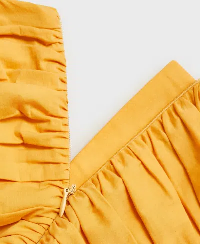 Mango Sunny Cotton Blend Strapless Top In Yellow