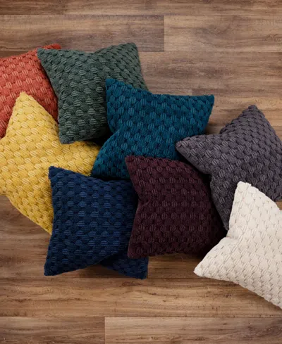 Rizzy Home Modern Industrial Geometric Woven Decorative Pillow, 20" X 20"