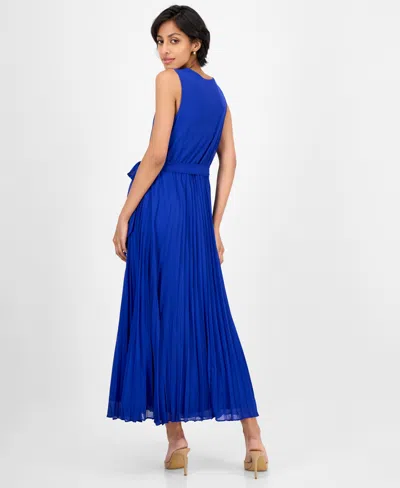 Sandra Darren Women's Sleeveless Pleated Maxi Dress In Blue
