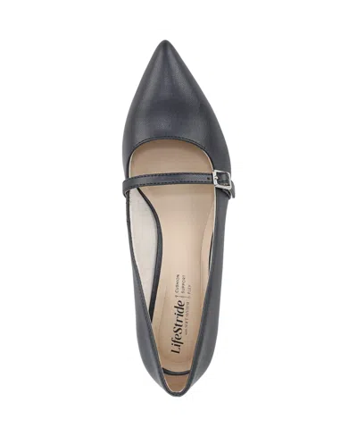 Lifestride Women's Madelyn Mary Jane Pointed Toe Kitten Heel Pumps