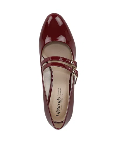 Lifestride Women's True Almond Toe Block Heel Mary Jane Pumps