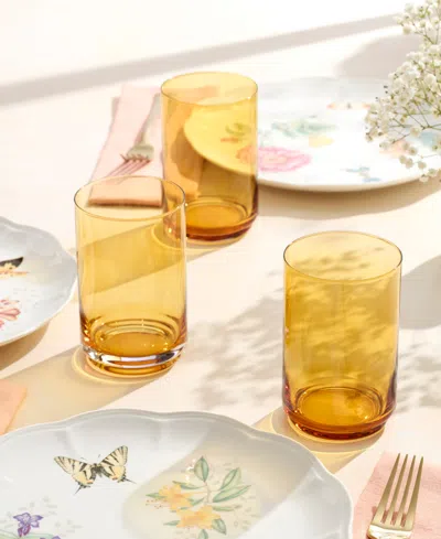 Lenox Tuscany Classics Stackable Cooler Glasses, Set Of 4 In Orange