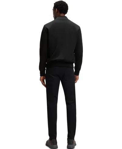 Hugo Boss X Porsche Skiles Logo-plaque Cotton Bomber Jacket In Black