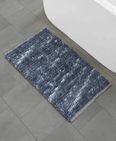French Connection Space Dye Chunky Chenille Bath Rug, 20" X 32" In Blue