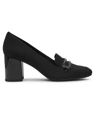 Anne Klein Women's Toni Stretch Block Heel Tailored Pumps