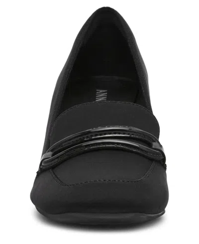Anne Klein Women's Toni Stretch Block Heel Tailored Pumps