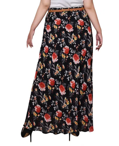 Ny Collection Plus Size Chiffon Maxi Skirt In Black