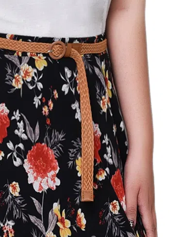 Ny Collection Plus Size Chiffon Maxi Skirt In Black