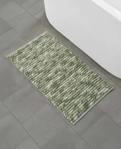 French Connection Space Dye Chunky Chenille Bath Rug, 20" X 32" In Green