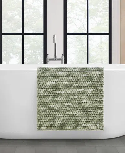 French Connection Space Dye Chunky Chenille Bath Rug, 20" X 32" In Green