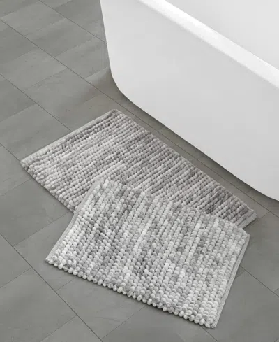 French Connection Space Dye Chunky Chenille 2-pc. Bath Rug Set In Gray