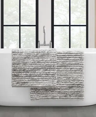 French Connection Space Dye Chunky Chenille 2-pc. Bath Rug Set In Gray