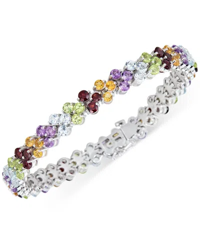 Macy's Multi-gemstone Flex Bracelet (12-1/6 Ct. T.w.) In Sterling Silver