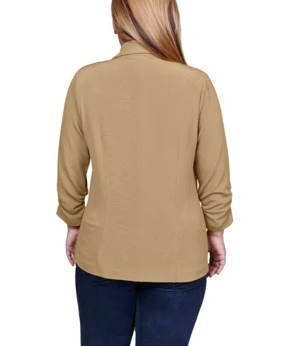 Ny Collection Plus Size Long Sleeve Scuba Crepe Jacket In Green