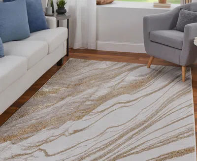 Feizy Aura 39llf 3'11"x6' Area Rug In Brown