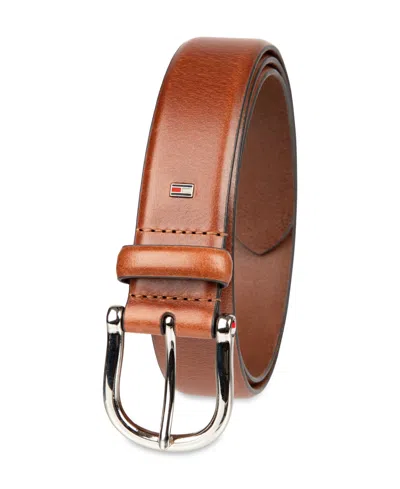 Tommy Hilfiger Men's Nautical Feather Edge Leather Belt