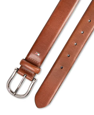 Tommy Hilfiger Men's Nautical Feather Edge Leather Belt