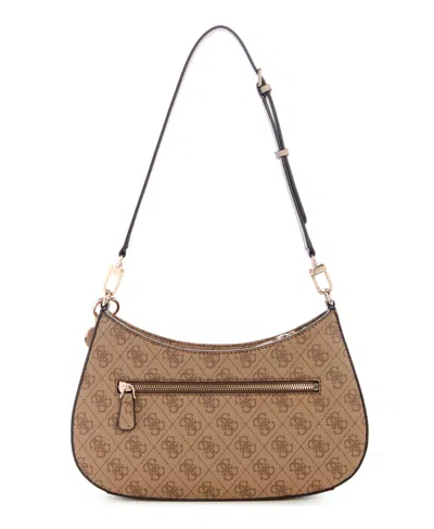 Guess Noelle Small Top-zip Shoulder Bag In Brown