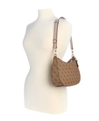 Guess Noelle Small Top-zip Shoulder Bag In Brown