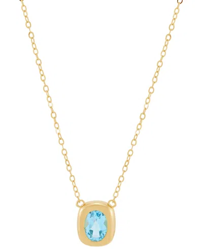 Macy's 2-pc. Set Swiss Blue Topaz Bezel Pendant Necklace & Matching Stud Earrings (1-3/4 Ct. T.w.) In 14k G