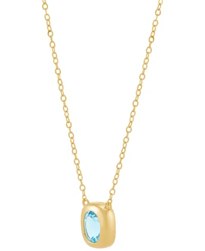 Macy's 2-pc. Set Swiss Blue Topaz Bezel Pendant Necklace & Matching Stud Earrings (1-3/4 Ct. T.w.) In 14k G
