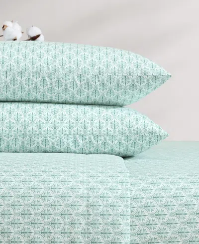 Tommy Bahama Home Cotton Percale 4 Piece Sheet Set, Queen