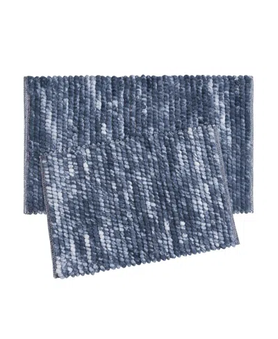 French Connection Space Dye Chunky Chenille 2-pc. Bath Rug Set In Blue