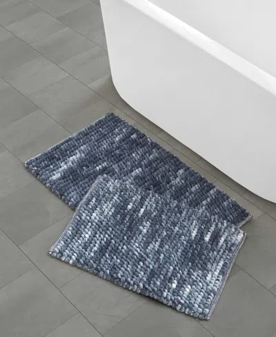 French Connection Space Dye Chunky Chenille 2-pc. Bath Rug Set In Blue
