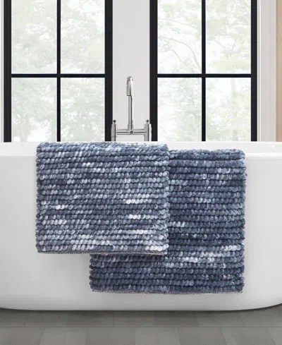 French Connection Space Dye Chunky Chenille 2-pc. Bath Rug Set In Blue