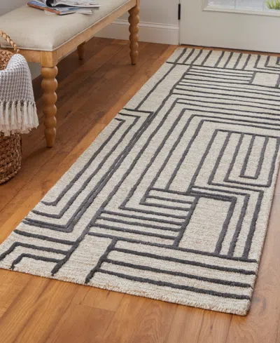 Feizy Gansett T8011 2'6"x8' Runner Area Rug In Neutral