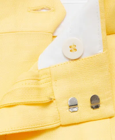 Mango Linen-blend Pleated Trousers Yellow In Yellow