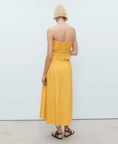 Mango Sunny Cotton Blend Skirt In Yellow