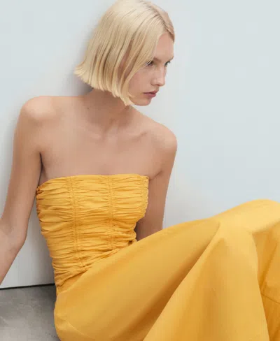 Mango Sunny Cotton Blend Skirt In Yellow