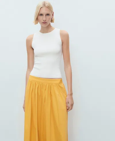 Mango Sunny Cotton Blend Skirt In Yellow
