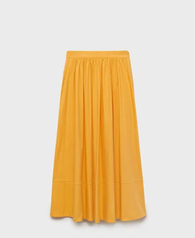 Mango Sunny Cotton Blend Skirt In Yellow
