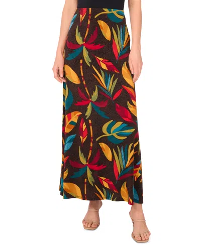 Sam & Jess Women's Leaf-print Maxi A-line Skirt