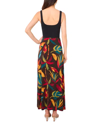 Sam & Jess Women's Leaf-print Maxi A-line Skirt