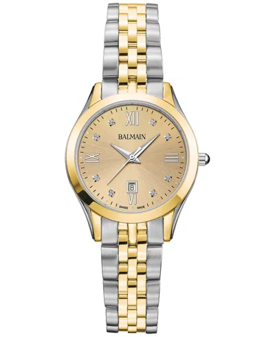 Balmain Women's Swiss Classic R Diamond Accent Two-tone Stainless Steel Bracelet Watch 30mm
