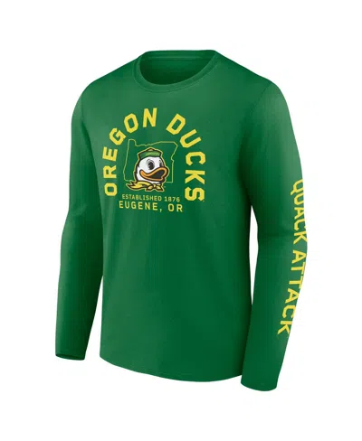 Fanatics Men's Green Oregon Ducks Fundamentals Winning Team Long Sleeve T-shirt In Green