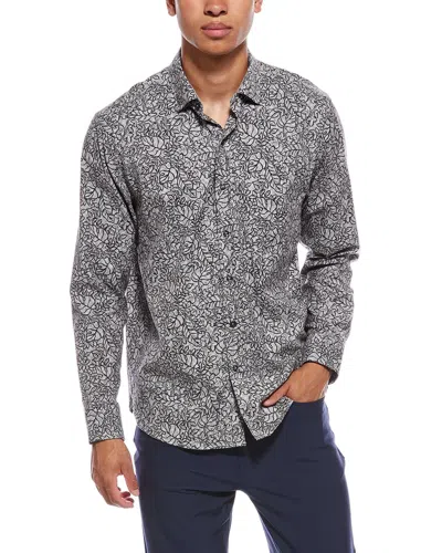 Tommy Bahama Lazlo Seaside Soiree Silk-blend Shirt In Gray