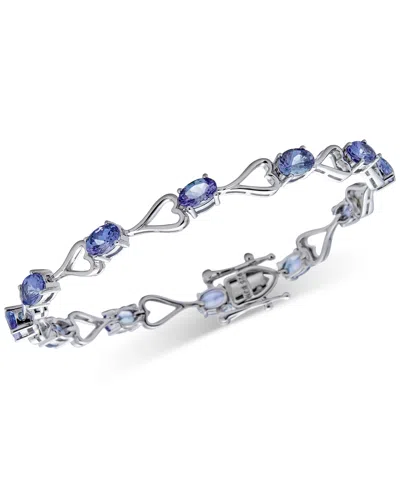 Macy's Tanzanite Heart Link Bracelet (10-3/4 Ct. T.w.) In Sterling Silver